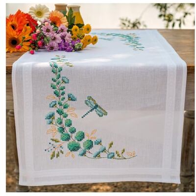 Vervaco Förtryckt korsstygnskit mittbord EUCALIPTO bordsset kreativt gör-det-själv set ca 40 x 100 cm kreativa hobby kit vuxna hem dekor kors stitch löpare Vervaco Förtryckt korsstygnskit mittbord EUCALIPTO bordsset kreativt gör-det-själv set ca 40 x 100 cm kreativa hobby kit vuxna hem dekor kors stitch löpare