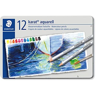 STAEDTLER 125 M12 karat aquarell Farbstift, wasservermalbar, 12 Stück Etui STAEDTLER 125 M12 karat aquarell Farbstift, wasservermalbar, 12 Stück Etui