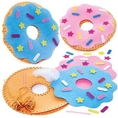 Baker Ross Doughnut Kudde Sömnad 2 Kits för Ungar Baker Ross Doughnut Kudde Sömnad 2 Kits för Ungar