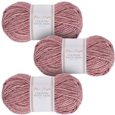 Utopia Crafts Country Ullblandning Aran Garn för stickning och virkning 3 x 100 g (Vintage Rose) Utopia Crafts Country Ullblandning Aran Garn för stickning och virkning 3 x 100 g (Vintage Rose)