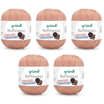Gründl Raffinessa – pappersgarn – raffiabast – pappersslang av 100% viskos för korgflätning – 5 x 100 g/120 m – ljusbrun Gründl Raffinessa – pappersgarn – raffiabast – pappersslang av 100% viskos för korgflätning – 5 x 100 g/120 m – ljusbrun