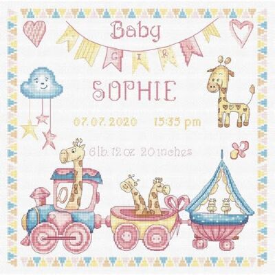 LUCAS LetiStitch Korsstygnssats räknas LETI 935 – registrering av babyflicka födelse LUCAS LetiStitch Korsstygnssats räknas LETI 935 – registrering av babyflicka födelse