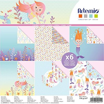 Artemio set 6 sirenblad 30 cm x 30 cm, flerfärgad, 30 x 30 cm Artemio set 6 sirenblad 30 cm x 30 cm, flerfärgad, 30 x 30 cm