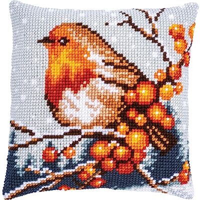 Vervaco Rouge-gorge croix coussin au point kit Vervaco Rouge-gorge croix coussin au point kit