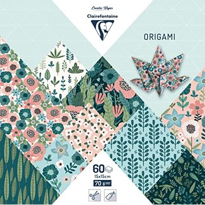 Clairefontaine 95372C 60 Feuilles de Papier Origami 70g/m², Format 15x15cm, 30 Motifs Colorés Assortis (2 Feuilles par Motif), Loisirs Créatifs Adultes et Enfants, Collection Herbier Clairefontaine 95372C 60 Feuilles de Papier Origami 70g/m², Format 15x15cm, 30 Motifs Colorés Assortis (2 Feuilles par Motif), Loisirs Créatifs Adultes et Enfants, Collection Herbier