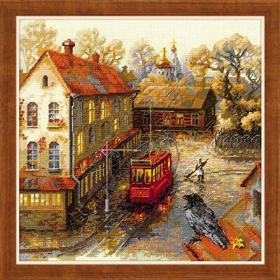 Riolis , siffertmönster korsstygnsset varm höst, bomull, flerfärgad, 30 x 30 x 0,1 cm Riolis , siffertmönster korsstygnsset varm höst, bomull, flerfärgad, 30 x 30 x 0,1 cm