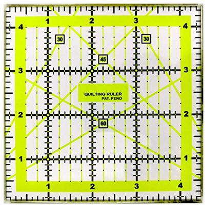 ANSIO Täcke linjal av akryl, transparent, 11,4 x 11,4 cm, med metallkanter på 4 sidor ANSIO Täcke linjal av akryl, transparent, 11,4 x 11,4 cm, med metallkanter på 4 sidor