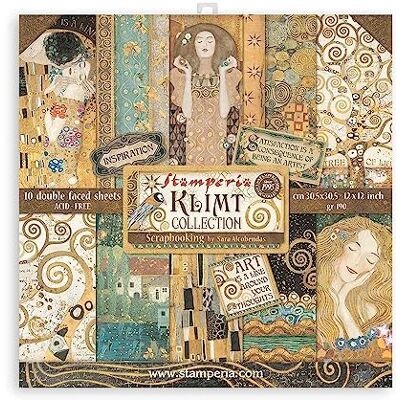 Stamperia Scrapbooking Pad 10 sheets cm 30,5x30,5 (12"x12") Klimt Stamperia Scrapbooking Pad 10 sheets cm 30,5x30,5 (12"x12") Klimt
