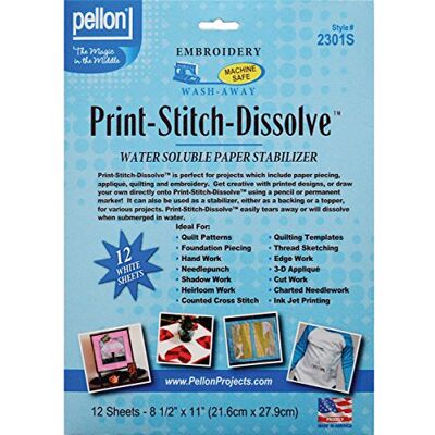 Pellon - Print-Stitch-Dissolve - Embroidery Stabilizer Pellon - Print-Stitch-Dissolve - Embroidery Stabilizer