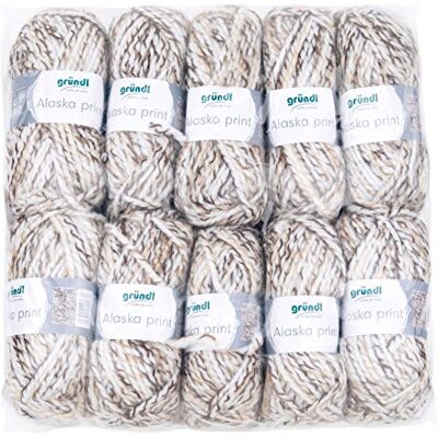 Gründl Alaska print - Stickgarn med ullblandning - 80% akryl, 20% ull Gründl Alaska print - Stickgarn med ullblandning - 80% akryl, 20% ull