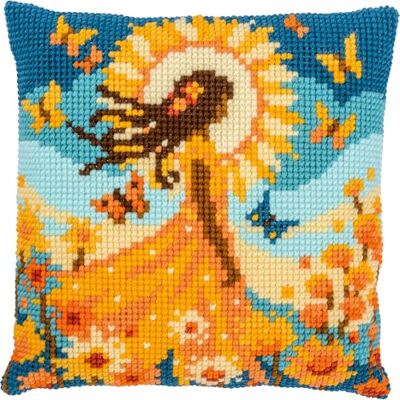 Vervaco Korsstygn flicka med sol broderi set nybörjare dekorativa gobelin kuddar ca 40 x 40 cm kreativa hantverk tillbehör gör-det-själv heminredning vuxen hobby cross stitch Vervaco Korsstygn flicka med sol broderi set nybörjare dekorativa gobelin kuddar ca 40 x 40 cm kreativa hantverk tillbehör gör-det-själv heminredning vuxen hobby cross stitch