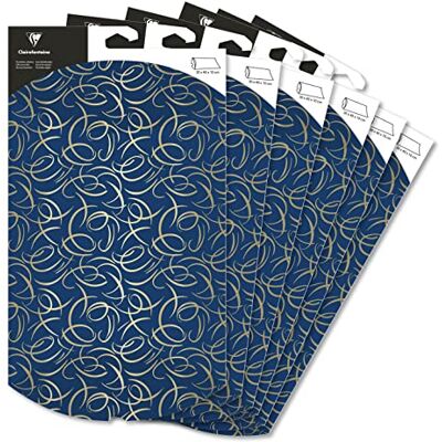 Clairefontaine 618008C -6 vikbara presentpåsar stora format -30 x 40 cm motiv: Arabesques pillowbox presentförpackning Clairefontaine 618008C -6 vikbara presentpåsar stora format -30 x 40 cm motiv: Arabesques pillowbox presentförpackning