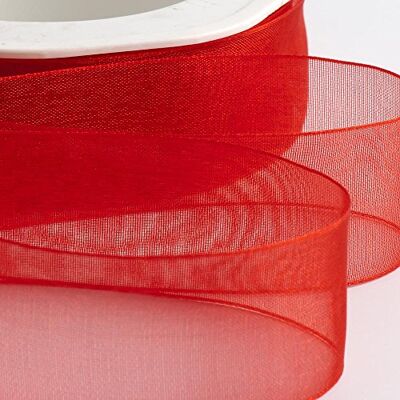Italian Options Organza Band 7 mm x 50 M Röd Italian Options Organza Band 7 mm x 50 M Röd