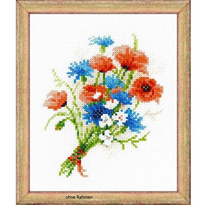 Riolis korsstygnsset bukett med kornblomma uppskattad uppsättning 6 x 20,3 cm 14 antal, akryl, flerfärgad Riolis korsstygnsset bukett med kornblomma uppskattad uppsättning 6 x 20,3 cm 14 antal, akryl, flerfärgad