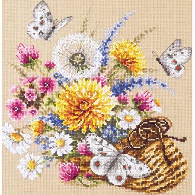 Magic Needle 40–81 ZW ängsblommor korsstygnsset med räkningsmönster kvistutgåva, bomull, flerfärgad, 25 x 25 cm Magic Needle 40–81 ZW ängsblommor korsstygnsset med räkningsmönster kvistutgåva, bomull, flerfärgad, 25 x 25 cm