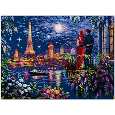 Magic Needle 550-766 ZW helg i Paris korsstygnsset med räkningsmönster Tvågart Edition, bomull, flerfärgad, 40 x 30 cm Magic Needle 550-766 ZW helg i Paris korsstygnsset med räkningsmönster Tvågart Edition, bomull, flerfärgad, 40 x 30 cm