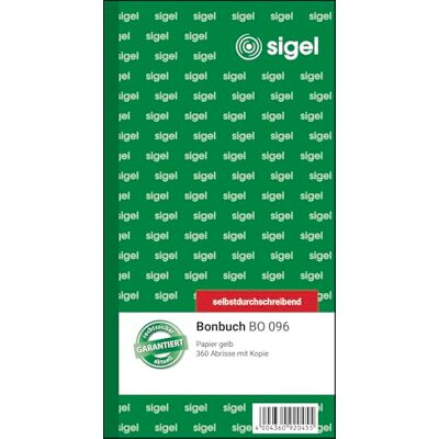 Sigel BO096 bonbook, 360 gula gula, 10,5 x 20 cm, 2 x 60 ark, självhäftande Sigel BO096 bonbook, 360 gula gula, 10,5 x 20 cm, 2 x 60 ark, självhäftande