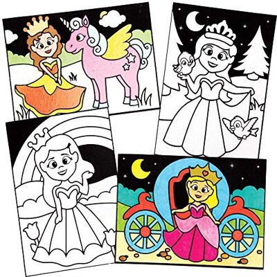 Baker Ross Prinsesfärgade bilder, Paket med 10 Baker Ross Prinsesfärgade bilder, Paket med 10