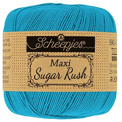 Scheepjes Maxi Sugar Rush 146 Levande Blå Garn 1x50g Scheepjes Maxi Sugar Rush 146 Levande Blå Garn 1x50g