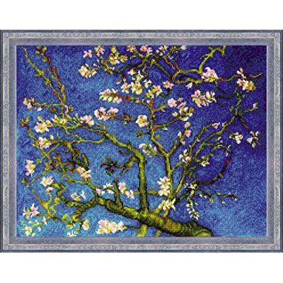 Riolis Mandelblomma efter V. Van Goghs målning korsstygnsset, bomull, flerfärgad, 40 x 30 x 0,1 cm Riolis Mandelblomma efter V. Van Goghs målning korsstygnsset, bomull, flerfärgad, 40 x 30 x 0,1 cm