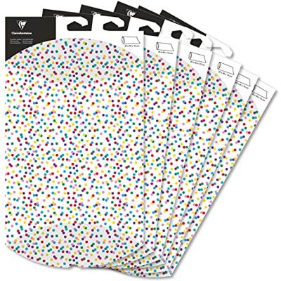 Clairefontaine 618006C 6 vikbara presentpåsar i stort format 30 x 40 cm mönster: flerfärgade prickar pillowbox presentförpackning Clairefontaine 618006C 6 vikbara presentpåsar i stort format 30 x 40 cm mönster: flerfärgade prickar pillowbox presentförpackning