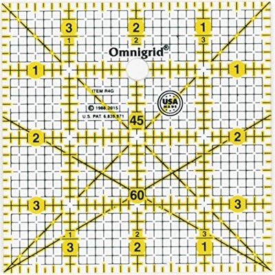 Omnigrid Fyrkantig linjal, transparent linjal för quiltning och sömnad, 10 x 10 cm Omnigrid Fyrkantig linjal, transparent linjal för quiltning och sömnad, 10 x 10 cm
