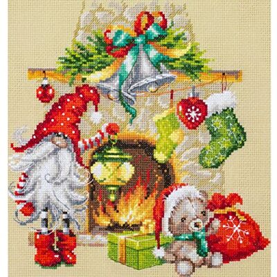 Magic Needle 100-251 ZW Vänta på julkorsstygnsset med räkningsmönster Tvågart Edition, bomull, flerfärgad, 22 x 22 cm Magic Needle 100-251 ZW Vänta på julkorsstygnsset med räkningsmönster Tvågart Edition, bomull, flerfärgad, 22 x 22 cm