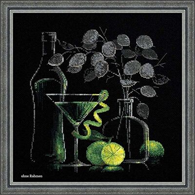 Riolis korsstygnsset "Still Life with A Martini", flerfärgad Riolis korsstygnsset "Still Life with A Martini", flerfärgad