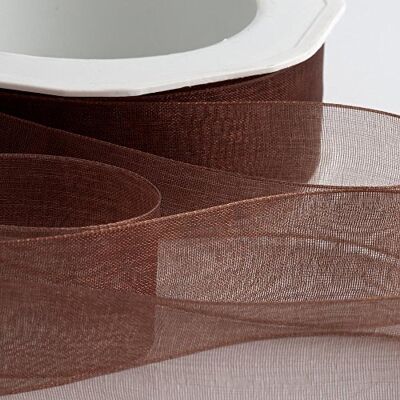 Italian Options Organza chiffongband, 15 mm x 20 meter rulle, brun Italian Options Organza chiffongband, 15 mm x 20 meter rulle, brun