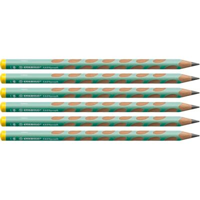 STABILO Blyertspenna EASYgraph Pastell Ask med 6 HB Grön för vänsterhänta STABILO Blyertspenna EASYgraph Pastell Ask med 6 HB Grön för vänsterhänta