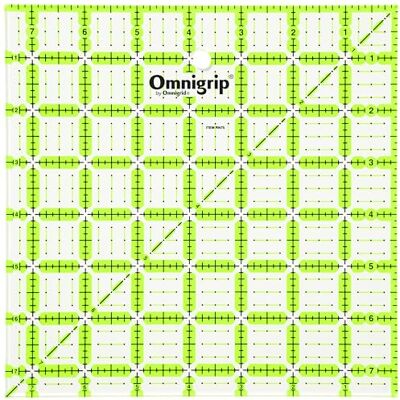 Omnigrid Omnigrip quilterlinjal, halkfri fyrkantig 7-½ x 7-½" grön Omnigrid Omnigrip quilterlinjal, halkfri fyrkantig 7-½ x 7-½" grön