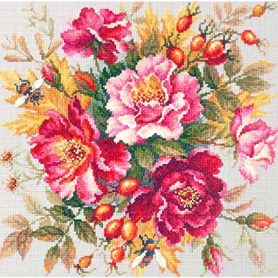 Magic Needle 140-002 ZW blomma magi. Dogrose korsstygnsset med räkningsmönster gren utgåva, bomull, flerfärgad, 30 x 30 cm Magic Needle 140-002 ZW blomma magi. Dogrose korsstygnsset med räkningsmönster gren utgåva, bomull, flerfärgad, 30 x 30 cm