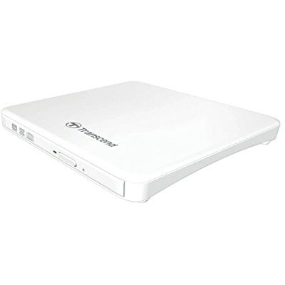 Transcend Slimmad bärbar DVD-brännare, optisk enhet, mini-USB till USB A Ultratunn, elegant design, vit Transcend Slimmad bärbar DVD-brännare, optisk enhet, mini-USB till USB A Ultratunn, elegant design, vit