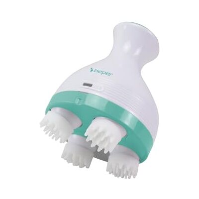 BEPER P302MAS150 Uppladdningsbar huvud- och kroppsmassageapparat, hårbottenmassageapparat med 4 roterande silikonhuvuden, 2 hastigheter och 2 lägen, automatisk timer, USB-C BEPER P302MAS150 Uppladdningsbar huvud- och kroppsmassageapparat, hårbottenmassageapparat med 4 roterande silikonhuvuden, 2 hastigheter och 2 lägen, automatisk timer, USB-C