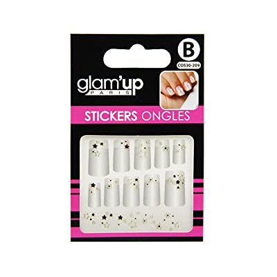 GLAM UP Glam'Up Paris klistermärken för nagelkonst nagelkonstklistermärken för nageldekoration nagelkonst design manikyr lätt att använda nr 30-209 gyllene stjärnor GLAM UP Glam'Up Paris klistermärken för nagelkonst nagelkonstklistermärken för nageldekoration nagelkonst design manikyr lätt att använda nr 30-209 gyllene stjärnor