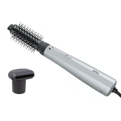 Braun Air Styler AS2.21, lätt värmeborste med formgivande borste och fönmunstycke, 800 W motor med 2 kombinerade värme-/hastighetslägen plus svalt läge, IONTEC-teknologi, satingrå finish, BRAS221E Braun Air Styler AS2.21, lätt värmeborste med formgivande borste och fönmunstycke, 800 W motor med 2 kombinerade värme-/hastighetslägen plus svalt läge, IONTEC-teknologi, satingrå finish, BRAS221E