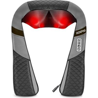 RENPHO Nackmassager, nacke-massager med värme, Shiatsu-massager med 3D-massage av djup vävnad, muskelsmärta för nacke, rygg, axlar, ben, fötter RENPHO Nackmassager, nacke-massager med värme, Shiatsu-massager med 3D-massage av djup vävnad, muskelsmärta för nacke, rygg, axlar, ben, fötter
