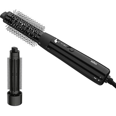 Braun Air Styler AS1.5, kompakt värmeborste med formgivande termisk borste och borste med styva borst, 300 W motor med 3 värme-/hastighetsinställningar, svart glansig finish, BRAS150E Braun Air Styler AS1.5, kompakt värmeborste med formgivande termisk borste och borste med styva borst, 300 W motor med 3 värme-/hastighetsinställningar, svart glansig finish, BRAS150E