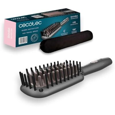 Cecotec Plattande Borste Med Luftfunktion Bamba Instantcare 400 Travel Brush. Keramisk Beläggning, Upp Till 190º, Led-Indikatorer, 90 Sek, Snabb Riktning, 360º Kabel, Kompakt, Värmebeständig Väska Cecotec Plattande Borste Med Luftfunktion Bamba Instantcare 400 Travel Brush. Keramisk Beläggning, Upp Till 190º, Led-Indikatorer, 90 Sek, Snabb Riktning, 360º Kabel, Kompakt, Värmebeständig Väska