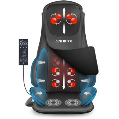 Snailax Uppgraderad Shiatsu massagekudde för rygg, hals, axel, ryggmassage med kompression och vibrationer, gåvor Snailax Uppgraderad Shiatsu massagekudde för rygg, hals, axel, ryggmassage med kompression och vibrationer, gåvor