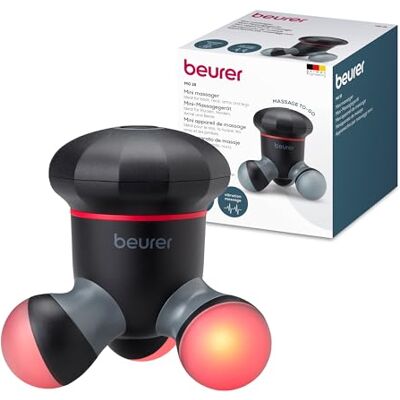 Beurer MG 18 mini massageapparat, elektrisk handmassageapparat för mild vibrationsmassage, idealisk för rygg, nacke, armar och ben, med LED-lampa, bärbar, svart Beurer MG 18 mini massageapparat, elektrisk handmassageapparat för mild vibrationsmassage, idealisk för rygg, nacke, armar och ben, med LED-lampa, bärbar, svart