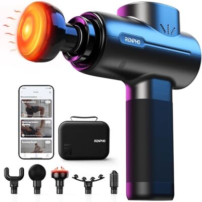 RENPHO Massagepistol med värmefunktion och Bluetooth, Massage Gun APP-kompatibel, Typ-C-laddning Muskelmassagepistol LED-skärm, för återhämtning av muskelavslappning RENPHO Massagepistol med värmefunktion och Bluetooth, Massage Gun APP-kompatibel, Typ-C-laddning Muskelmassagepistol LED-skärm, för återhämtning av muskelavslappning
