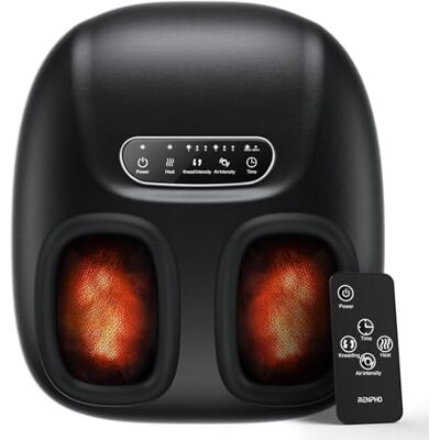 RENPHO bärbar fotmassagerare med värme för Plantar Fasciit, Shiatsu 3D knådande, Kompression, Elektrisk fotmassagerare passar storlek upp till 10,5, Gåvor till män och kvinnor, Fjärrkontroll RENPHO bärbar fotmassagerare med värme för Plantar Fasciit, Shiatsu 3D knådande, Kompression, Elektrisk fotmassagerare passar storlek upp till 10,5, Gåvor till män och kvinnor, Fjärrkontroll