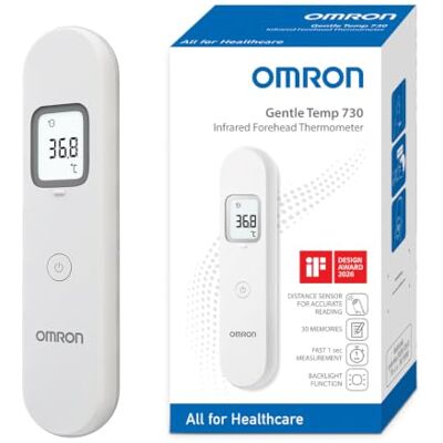OMRON Gentle Temp 730, Beröringsfri infraröd panntermometer med avståndssensor för spädbarn, barn och vuxna, kontaktlös termometer med snabba och exakta mätningar på 1 sekund OMRON Gentle Temp 730, Beröringsfri infraröd panntermometer med avståndssensor för spädbarn, barn och vuxna, kontaktlös termometer med snabba och exakta mätningar på 1 sekund