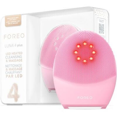 FOREO Luna 4 Plus ansiktsrengöringsborste – NIR + LED röd LED-mask – djuprengörande och fastare silikonborste – anti-aging ansiktsmassage – mikroström ansiktsskulptur – ansiktsvård normal hud FOREO Luna 4 Plus ansiktsrengöringsborste – NIR + LED röd LED-mask – djuprengörande och fastare silikonborste – anti-aging ansiktsmassage – mikroström ansiktsskulptur – ansiktsvård normal hud