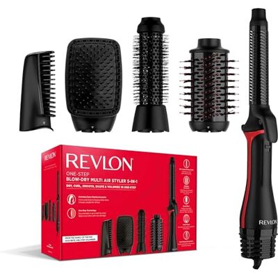 REVLON One-StepTM Flow Dry Multi Air Styler 5-i-1(Lagtagbara huvuden, locktång, volymgivare, styler, shape enhancer och föning).RVDR5370 REVLON One-StepTM Flow Dry Multi Air Styler 5-i-1(Lagtagbara huvuden, locktång, volymgivare, styler, shape enhancer och föning).RVDR5370