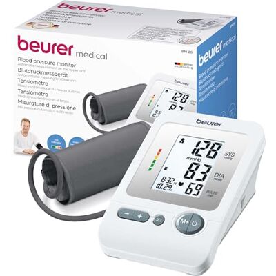 Beurer BM 26 blodtrycksmätare med manschett för armomkrets på 22–35 cm, riskindikator, arytmidetektering, meddelande om applikationsfel Beurer BM 26 blodtrycksmätare med manschett för armomkrets på 22–35 cm, riskindikator, arytmidetektering, meddelande om applikationsfel