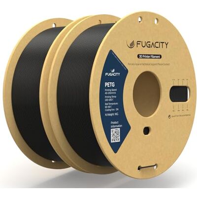 FugaCity PETG-filament 1,75 mm, svart 3D-skrivarfilament 2 rullar 1 kg spolpaket, dimensionell noggrannhet +/- 0,02 mm, förbättrad utskriftseffekt passar de flesta FDM 3D-skrivare FugaCity PETG-filament 1,75 mm, svart 3D-skrivarfilament 2 rullar 1 kg spolpaket, dimensionell noggrannhet +/- 0,02 mm, förbättrad utskriftseffekt passar de flesta FDM 3D-skrivare