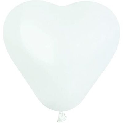 Ciao Kuvert 100 naturliga latex hjärta ballonger Premium kvalitet CR6 (16cm / 6"), vit Ciao Kuvert 100 naturliga latex hjärta ballonger Premium kvalitet CR6 (16cm / 6"), vit