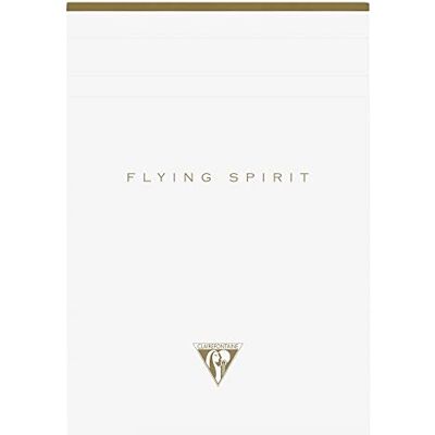 Clairefontaine 104636C Anteckningsblock Flying Spirit, limmad på huvudsidan, linjerat, 14,8 x 21 cm, 70 ark, 1 st, vit med sorterade mönster Clairefontaine 104636C Anteckningsblock Flying Spirit, limmad på huvudsidan, linjerat, 14,8 x 21 cm, 70 ark, 1 st, vit med sorterade mönster